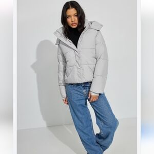 Garage Perfect Puff Jacket In Grey